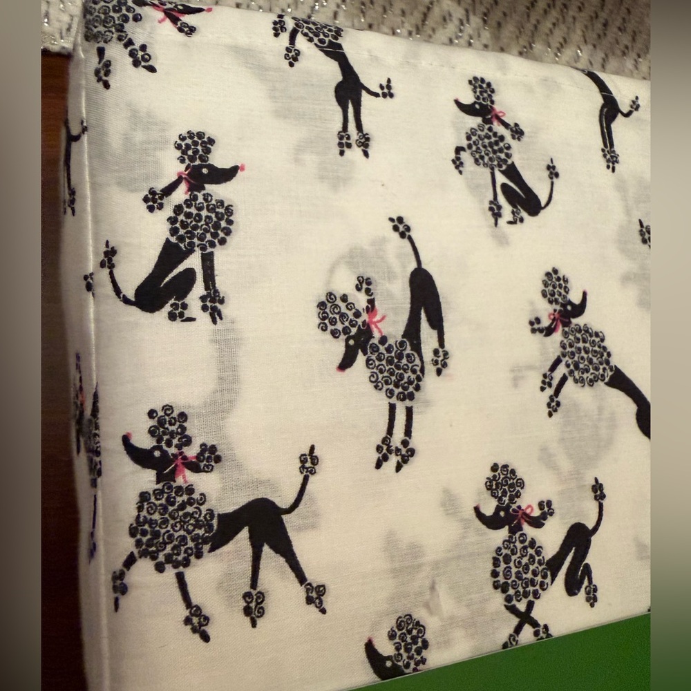 NWT! ♠️ Kate Spade Black/White Poodle Print Sheet Set Twin XL. College Dorm size - Picture 6 of 6